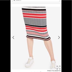 ANN TAYLOR STRIPED SWEATER PENCIL SKIRT